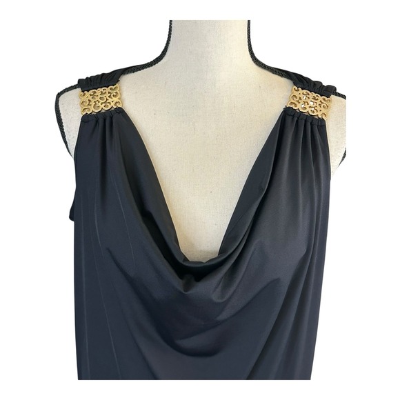 CARMEN MARC VALVO Swim Dress Women's Sz M Black Ruched Beach Resort Cruise - Picture 2 of 13